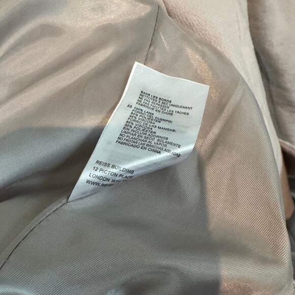 Reiss Felton Wool Belted Jacket Crepe Concealed Button Cloud Blazer Size 0 - Picture 7 of 7